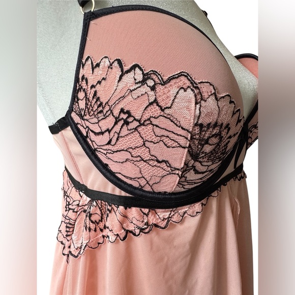 Auden Baby Doll Lace Mesh Lingerie Top - Picture 11 of 12